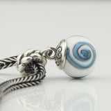 925 Silver Infinite Glass Bead Charm Pendant for European Troll Bracelet
