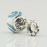 925 Silver Infinite Glass Bead Charm Pendant for European Troll Bracelet