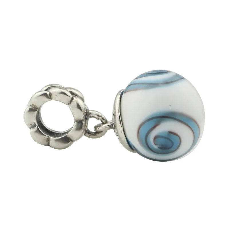 925 Silver Infinite Glass Bead Charm Pendant for European Troll Bracelet