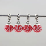 925 Silver Red Glass Bead Pendant European Bracelet Charm
