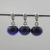 925 Silver Starry Sky Glass Bead Pendant for Bracelet