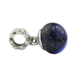 925 Silver Starry Sky Glass Bead Pendant for Bracelet