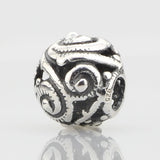 925 Silver Whorl Buddha Beads for European Bracelet Jewelry