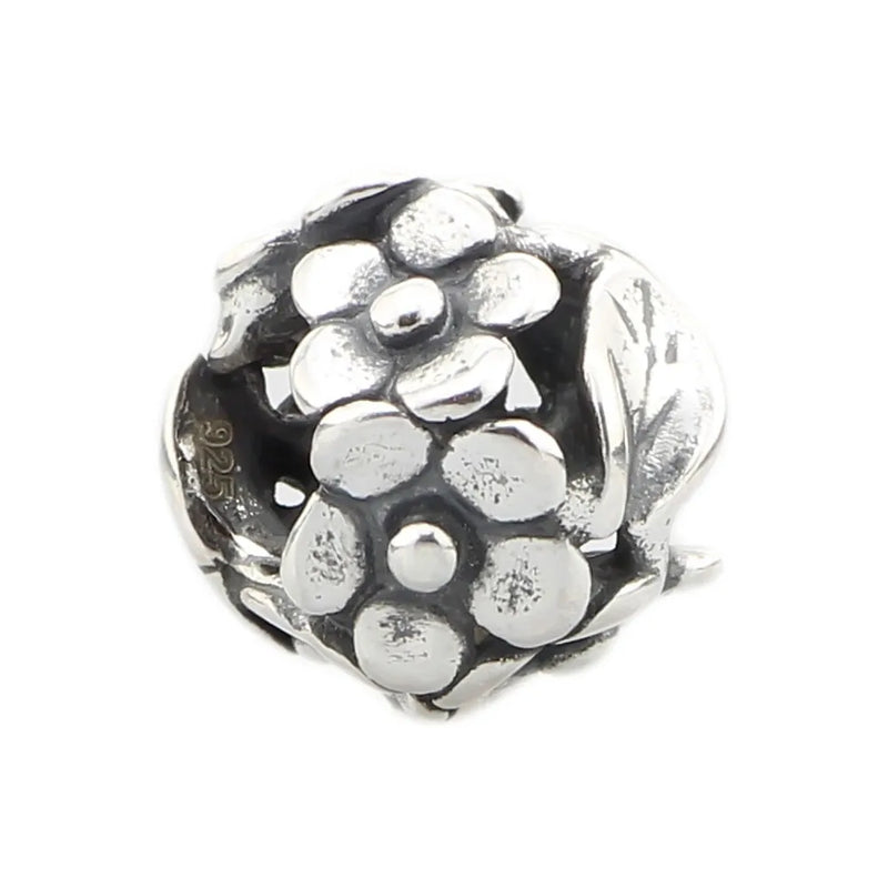 925 Silver Mum Bouquet Loving Flowers Charm Fit European Troll 3.0mm Bracelet