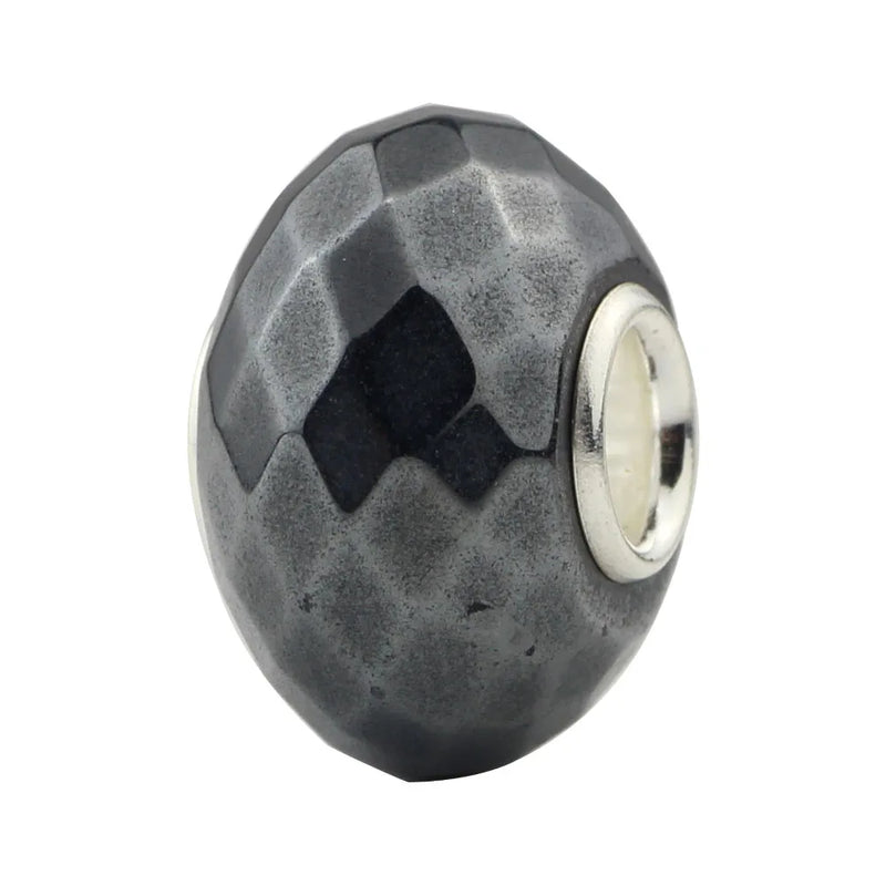 925 Silver Charm Bead Natural Iron Stone European Troll Bracelet Jewelry