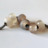 925 Silver Beads Charm Gray Agate for European Troll Bracelet