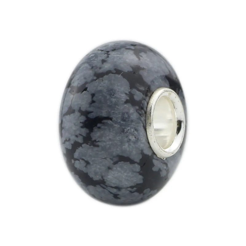 925 Silver Charm Natural Stone Beads for European Troll Bracelet