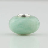 925 Silver Beads Charm Natural Stone Glossy Amazonite Beads