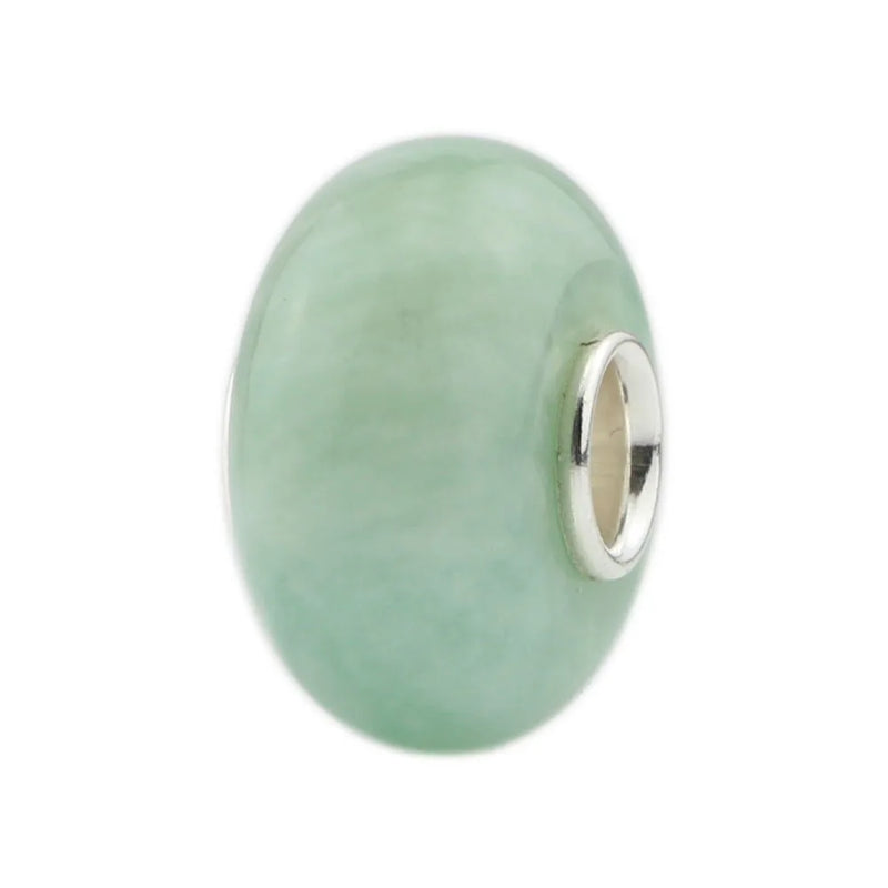 925 Silver Beads Charm Natural Stone Glossy Amazonite Beads