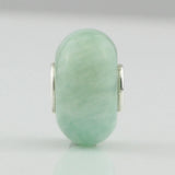 925 Silver Beads Charm Natural Stone Glossy Amazonite Beads