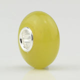 925 Silver Beads Charm Lemon Jade Fit European Troll 3.0mm Bracelet