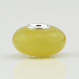 925 Silver Beads Charm Lemon Jade Fit European Troll 3.0mm Bracelet
