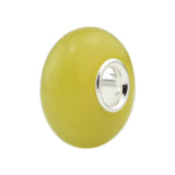 925 Silver Beads Charm Lemon Jade Fit European Troll 3.0mm Bracelet