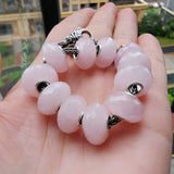 925 Silver Pink Crystal Stone Beads Charm for European Bracelet