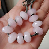 925 Silver Pink Crystal Stone Beads Charm for European Bracelet