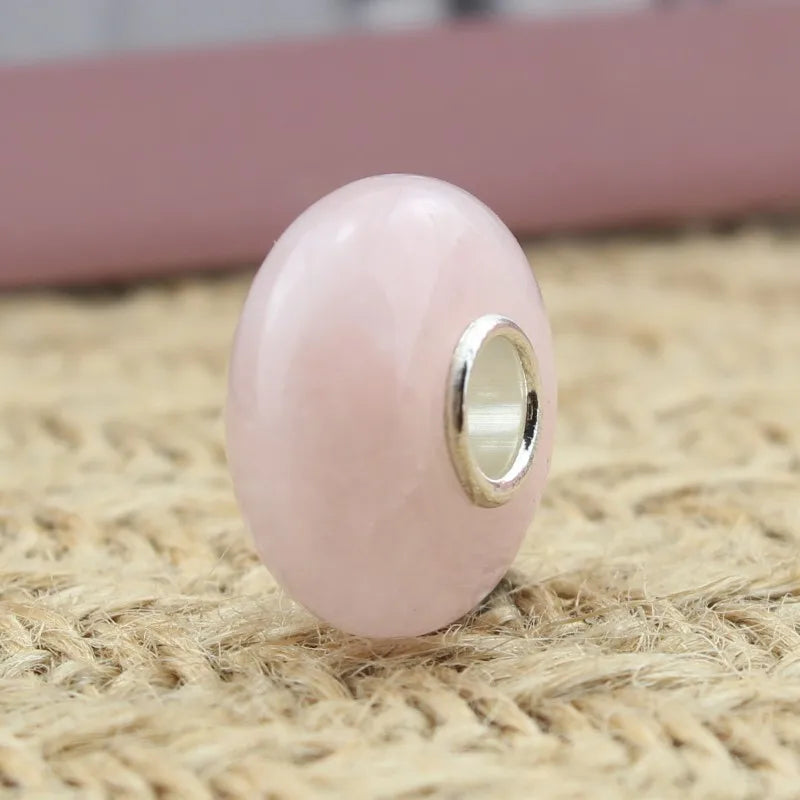 925 Silver Charm Pink Crystal Bead for Troll 3.0mm Bracelet