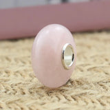 925 Silver Charm Pink Crystal Bead for Troll 3.0mm Bracelet