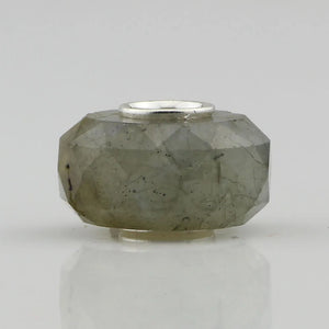 925 Silver Charm Natural Labradorite Beads for European Bracelet