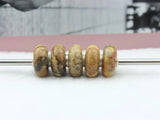 925 Silver Beads Charm Tigereye Drawing Stone Fit European Troll Bracelet