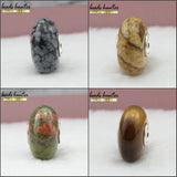 925 Silver Beads Charm Tigereye Drawing Stone Fit European Troll Bracelet