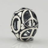925 Silver Beads Charm Pearl of Love Peace for European Troll 3.0mm Bracelet