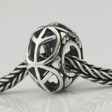 925 Silver Beads Charm Pearl of Love Peace for European Troll 3.0mm Bracelet