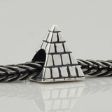 925 Silver Pyramid Beads European Charm Bracelet Jewelry