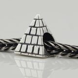 925 Silver Pyramid Beads European Charm Bracelet Jewelry
