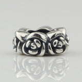 925 Silver Charm Beads Rose Stopper Bracelet for Troll 3.0mm