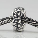 925 Silver Charm Beads Rose Stopper Bracelet for Troll 3.0mm