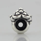 925 Silver Water Lily Flower Bead Charm European Troll Bracelet Jewelry