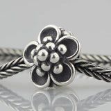 925 Silver Water Lily Flower Bead Charm European Troll Bracelet Jewelry