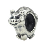 925 Silver Zodiac Pig Charm Bead for European Troll Bracelet Jewelry