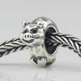 925 Silver Zodiac Pig Charm Bead for European Troll Bracelet Jewelry