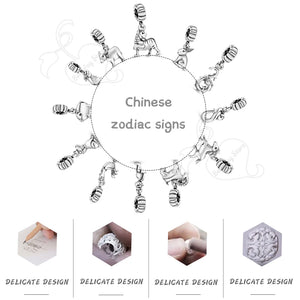 925 Silver Pig Zodiac Sign Charm for Bracelets Necklaces