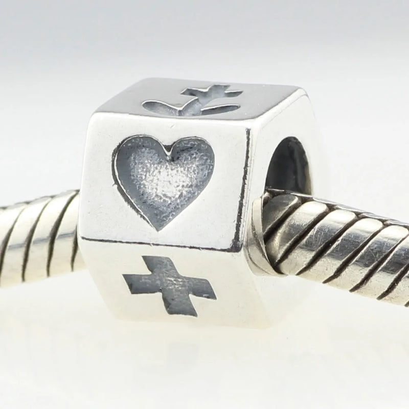 925 Silver Cross Love Charms for Bracelets