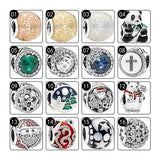 925 Silver Beads Bracelets DIY Jewelry Panda Hearts Snowflake Charms