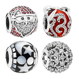 925 Silver Beads Bracelets DIY Jewelry Panda Hearts Snowflake Charms