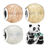 925 Silver Beads Bracelets DIY Jewelry Panda Hearts Snowflake Charms