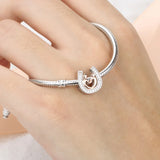 925 Silver Mom and Kid Horseshoe Charm Beads for Bracelet