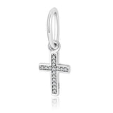 925 Silver Magnolia Bloom/Heart/Crosses Charms, DIY Jewelry Making