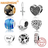 925 Silver Magnolia Bloom/Heart/Crosses Charms, DIY Jewelry Making