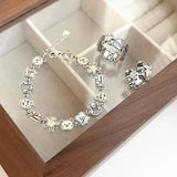 925 Silver Bear Bracelet Geometric Shape Party Gift Women Jewelry