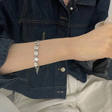 925 Silver Bear Bracelet Geometric Shape Party Gift Women Jewelry
