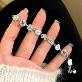 925 Silver Bear Bracelet Geometric Shape Party Gift Women Jewelry