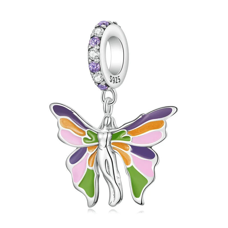 925 Silver Bear Butterfly Love Charm Pendant For Women Bracelet