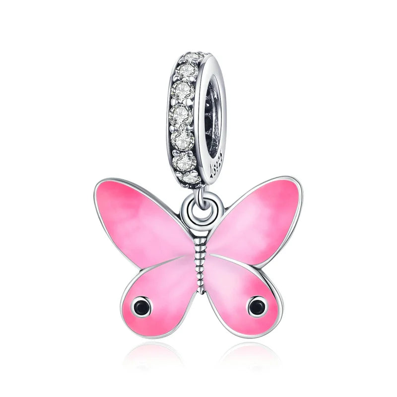 925 Silver Bear Butterfly Love Charm Pendant For Women Bracelet