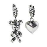 925 Silver Bear Heart Earrings for Women