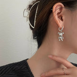 925 Silver Bear Heart Earrings for Women