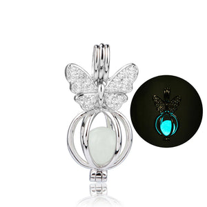 925 Silver Butterfly Charm Bead Glow Bracelet Jewelry